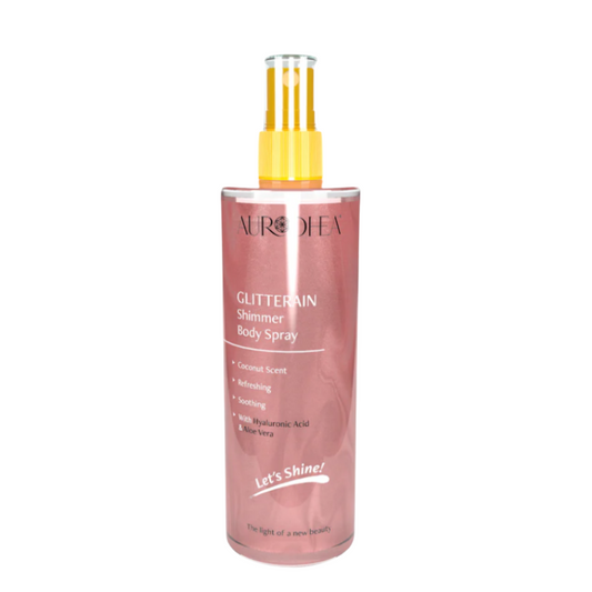 Spray Brume Corporelle Scintillante Dorée "GLITTERAIN"-parfum de noix de coco