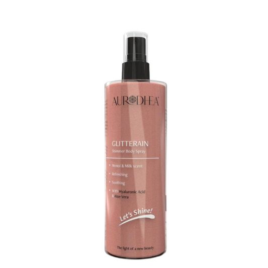 Spray Brume Corporelle Scintillante Dorée "GLITTERAIN"-parfum de monoï et de lait